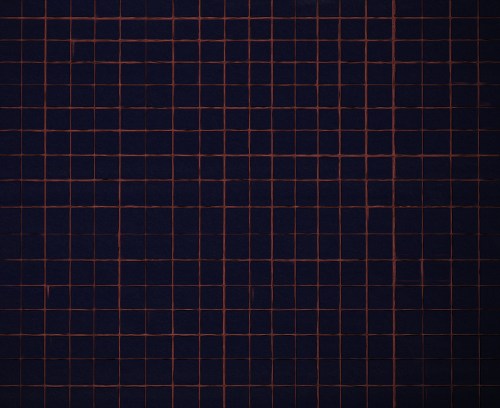 Recreation of the original 'grid' painting with imperfections, circa late 2001. size approx. 54"x40"